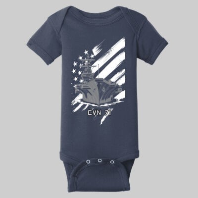 Infant Short Sleeve Baby Rib Bodysuit - Vintage Thumbnail