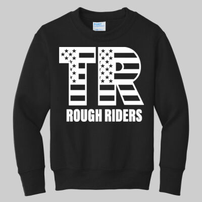 Youth Core Fleece Crewneck Sweatshirt - Full TR - White Thumbnail