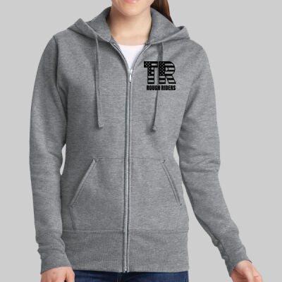 Women's Core Fleece Full Zip Hooded Sweatshirt - Pocket TR - Black Thumbnail