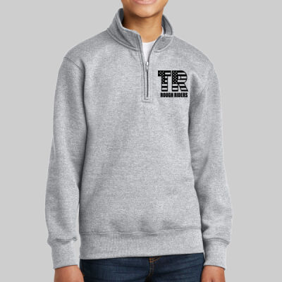 Youth Core Fleece 1/4 Zip Pullover Sweatshirt - Pocket TR - Black Thumbnail