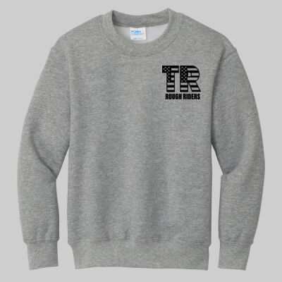 Youth Core Fleece Crewneck Sweatshirt - Pocket TR - Black Thumbnail