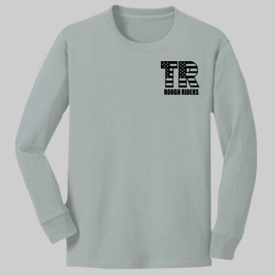 Youth Long Sleeve Core Cotton Tee - Pocket TR - Black Thumbnail