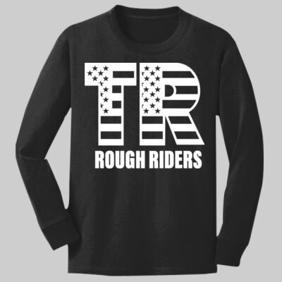 Youth Long Sleeve Core Cotton Tee - Full TR - White Thumbnail