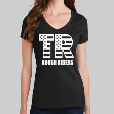 Women's Fan Favorite V Neck Tee - Full TR - White Thumbnail