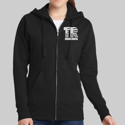 Women's Core Fleece Full Zip Hooded Sweatshirt - Pocket TR - White Thumbnail