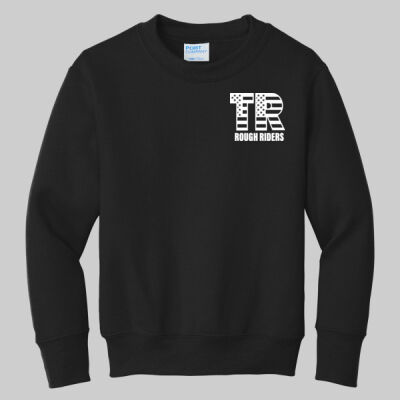 Youth Core Fleece Crewneck Sweatshirt - Pocket TR - White Thumbnail