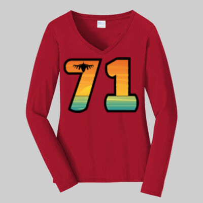 Women's Long Sleeve Fan Favorite V Neck Tee - Full 71 Thumbnail
