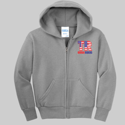 Youth Core Fleece Full Zip Hooded Sweatshirt - Pocket TR - Color Thumbnail