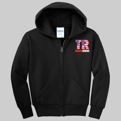 Youth Core Fleece Full Zip Hooded Sweatshirt - Pocket TR - Color Thumbnail