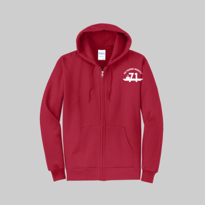 Core Fleece Full Zip Hooded Sweatshirt - RED Thumbnail