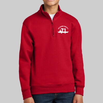 Youth Core Fleece 1/4 Zip Pullover Sweatshirt - RED Thumbnail