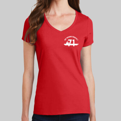 Women's Fan Favorite V Neck Tee - RED Thumbnail