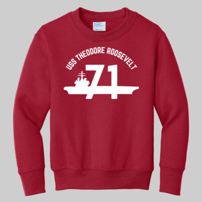 Youth Core Fleece Crewneck Sweatshirt - RED Thumbnail