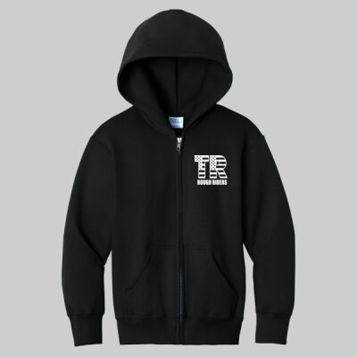 Youth Core Fleece Full Zip Hooded Sweatshirt - Pocket TR - White Thumbnail