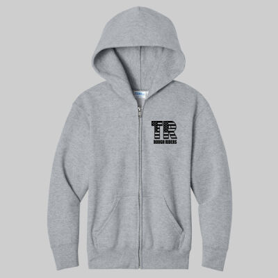 Youth Core Fleece Full Zip Hooded Sweatshirt - Pocket TR - Black Thumbnail