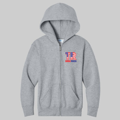 Youth Core Fleece Full Zip Hooded Sweatshirt - Pocket TR - Color Thumbnail