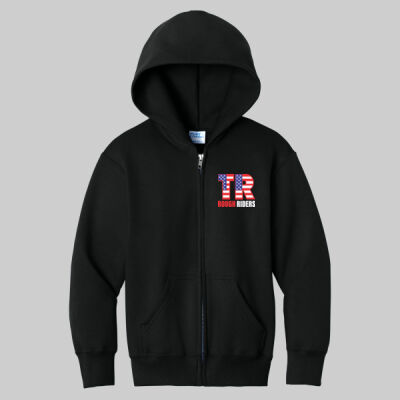 Youth Core Fleece Full Zip Hooded Sweatshirt - Pocket TR - Color Thumbnail
