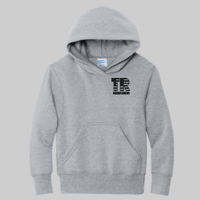 Youth Core Fleece Pullover Hooded Sweatshirt - Pocket TR - Black Thumbnail