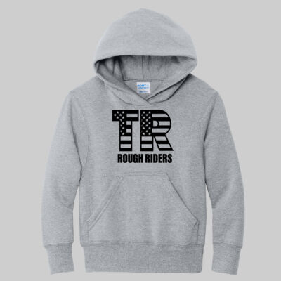 Youth Core Fleece Pullover Hooded Sweatshirt - Full TR - Black Thumbnail