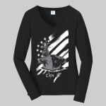 Women's Long Sleeve Fan Favorite V Neck Tee - TR Thumbnail