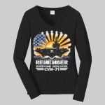 Women's Long Sleeve Fan Favorite V Neck Tee - TR Thumbnail